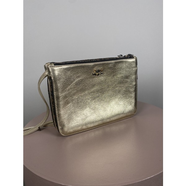 Zadig & Voltaire <br/> Rock leather crossbody bag gold