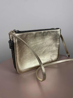 Zadig & Voltaire <br/> Rock leather crossbody bag gold