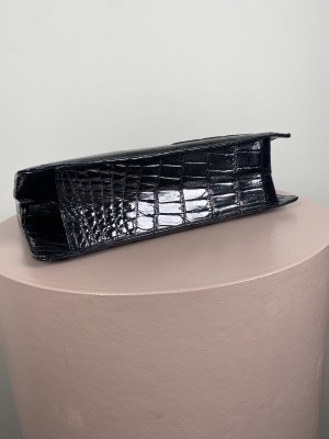 Bon Gout <br/> vintage selskabstaske sort lak croco