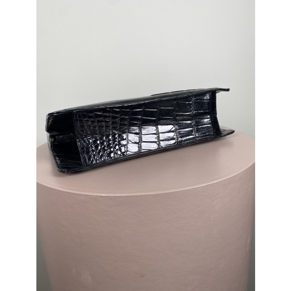 Bon Gout <br/> vintage selskabstaske sort lak croco - Image 2