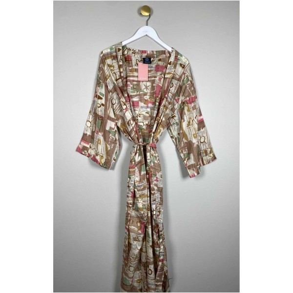 WAUW Str. Onesize <br/> Mønstret kimono, silke.