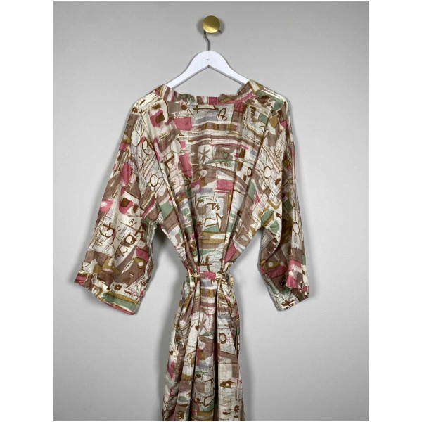 WAUW Str. Onesize <br/> Mønstret kimono, silke. - Image 3
