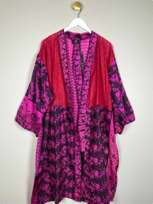 WAUW Str. Onesize <br/> Mønstret Kimono, silke.
