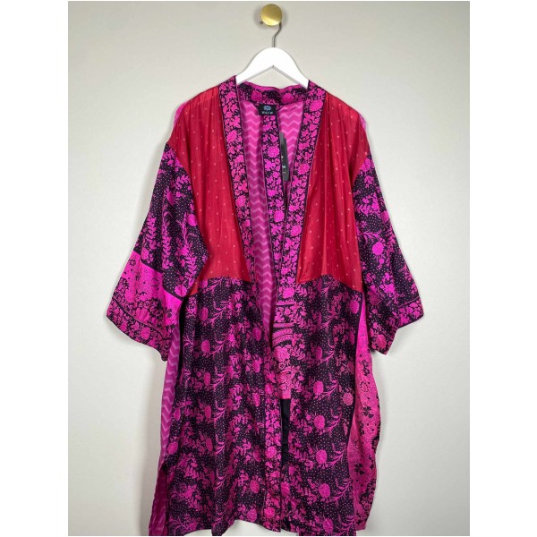 WAUW Str. Onesize <br/> Mønstret Kimono, silke.
