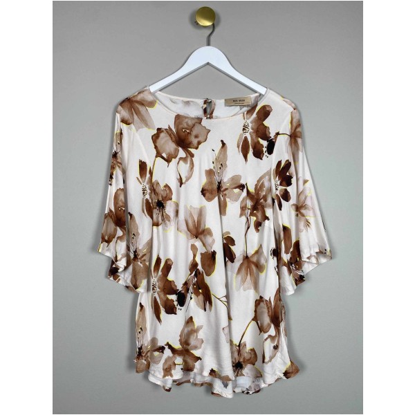 Mos Mosh Str. XL <br/> Blomstret t-shirt.