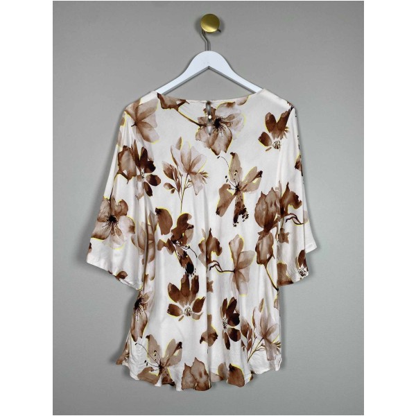 Mos Mosh Str. XL <br/> Blomstret t-shirt. - Image 4