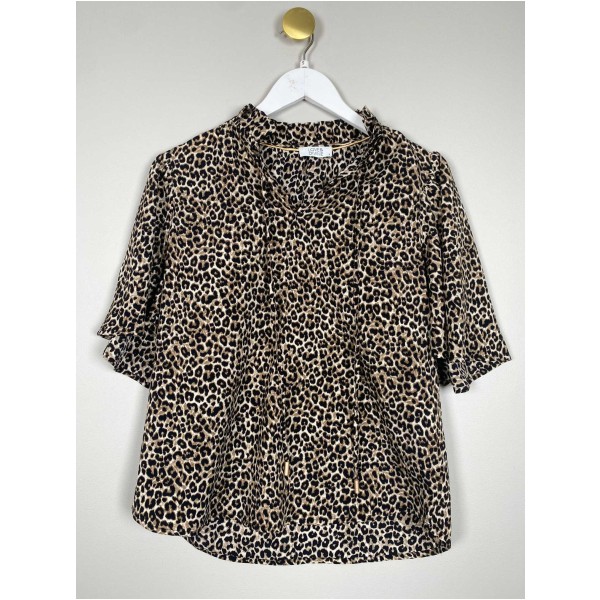 Love & Divine str. S <br/> leopardmønstret top