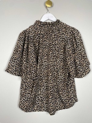 Love & Divine str. S <br/> leopardmønstret top