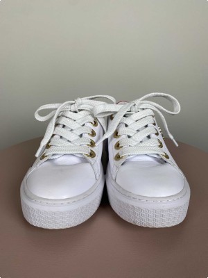 Tommy Hilfiger str. 37 <br/> hvide sneakers med blå stribe