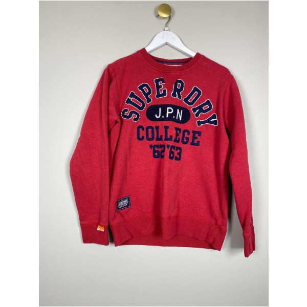 Superdry str. L <br/> rød sweater med print