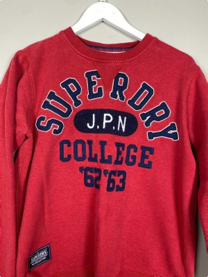 Superdry str. L <br/> rød sweater med print