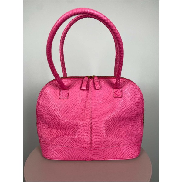 pink slangeskindstaske