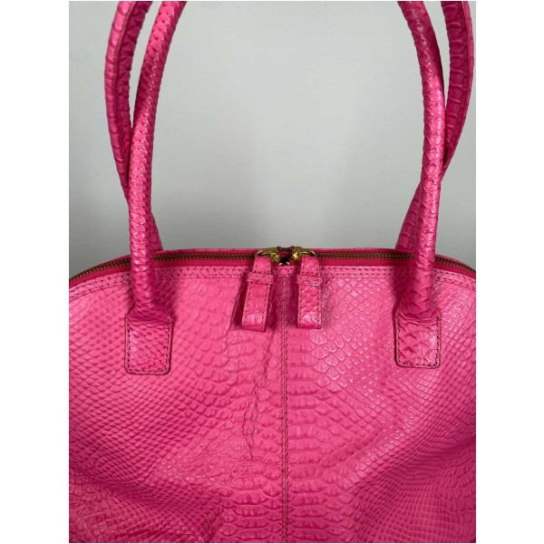 pink slangeskindstaske - Image 2