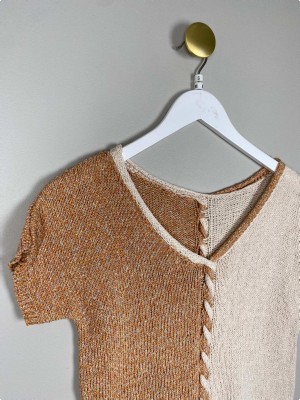 strikket bluse str. S/M med snoning