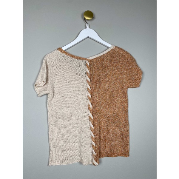 strikket bluse str. S/M med snoning - Image 3