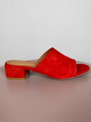 ShoeDesign str. 38 <br/> rød ruskindssandal