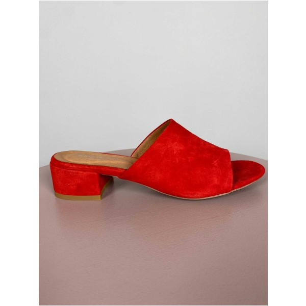ShoeDesign str. 38 <br/> rød ruskindssandal