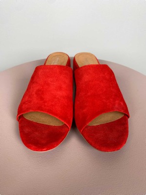 ShoeDesign str. 38 <br/> rød ruskindssandal