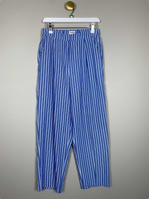 Lollys Laundry str. S <br/> blå/hvid stribet bukser