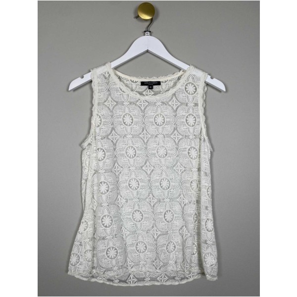 Ilse Jacobsen str. 40 <br/> hvid blondetop