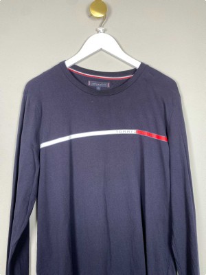 Tommy Hilfiger str. XXL <br/> mørkblå bluse med lange ærmer