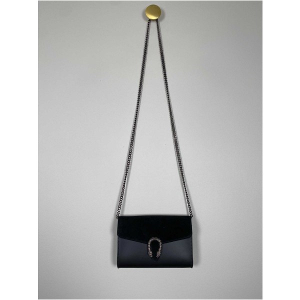 Gucci suede/leather dionysus crossbody, black - Image 2