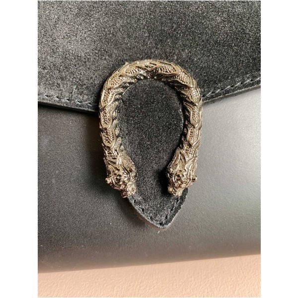 Gucci suede/leather dionysus crossbody, black - Image 3
