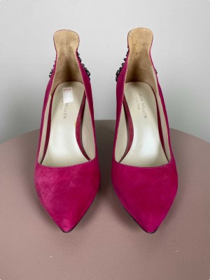 Karen Millen str. 37,5 <br/> Jewel Court shoes, pink med sten bagpå