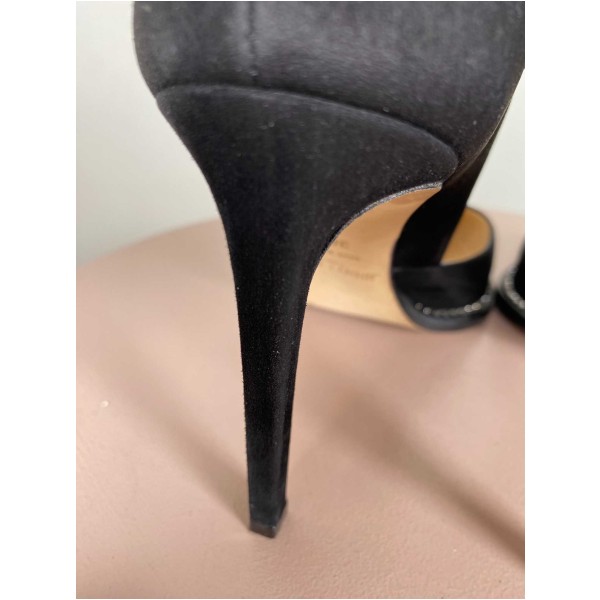 Jimmy Choo str. 38,5 <br/> sort stilet med sten (incl. box) - Image 5