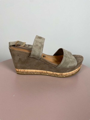 Tamaris Str. 39 <br/>  Sandaler med hæl i oliven grøn.