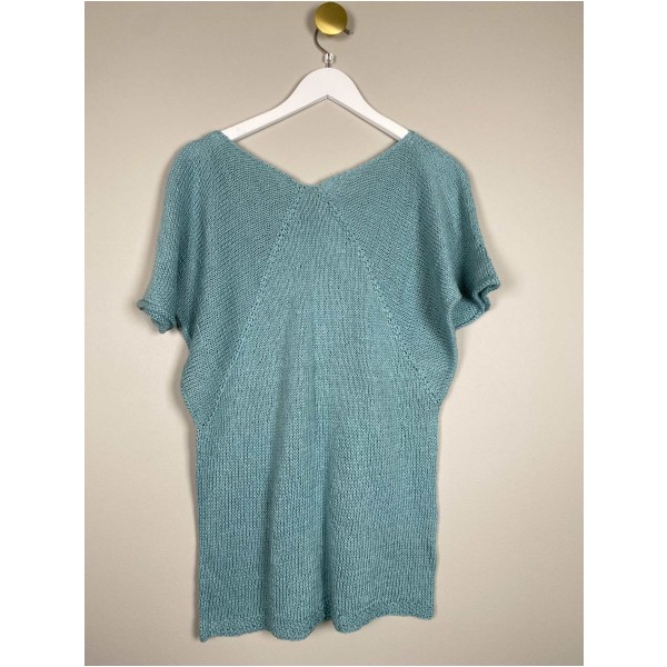 strikbluse str. L <br/> turkis - Image 3