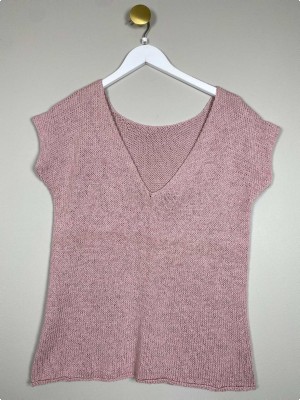 Strikbluse str. L <br/> rosa