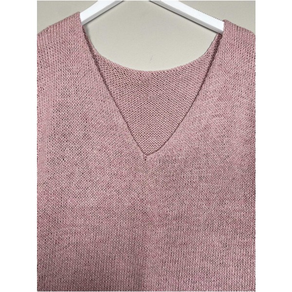 Strikbluse str. L <br/> rosa - Image 2