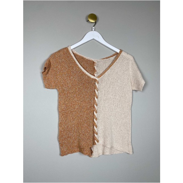 strikket bluse str. S/M med snoning