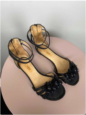 Lloyd str. 37 <br/> sorte sandaler med perler
