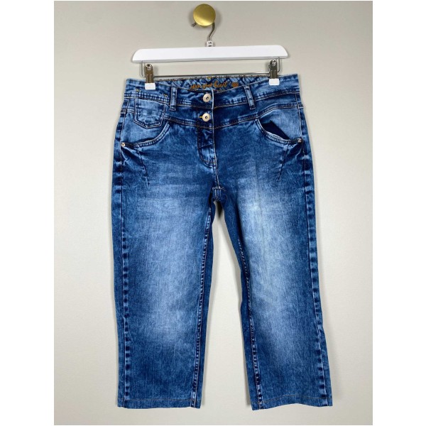 Cecil str. 28 <br/> jeans, knæ-lange