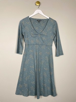 Toad & Co str. XS <br/> grøn kjole med beige mønster