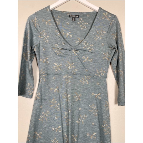 Toad & Co str. XS <br/> grøn kjole med beige mønster - Image 2