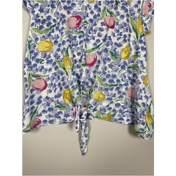 Ralph Lauren str. XS <br/> blomstret bluse med bindebånd foran - Image 2