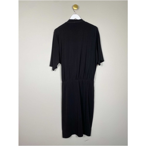 By Malene Birger str. 40 <br/> sort kjole med slå-om effekt - Image 3