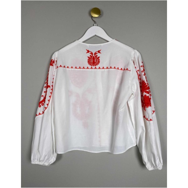 Zara Str. M <br/> Bluse med borderi. - Image 3