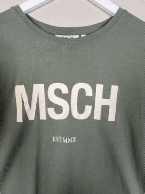 MSCH str. S <br/> grøn t-shirt med tryk