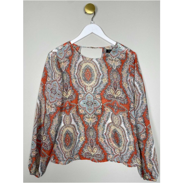 Prepair str. XS <br/> rødmønstret bluse