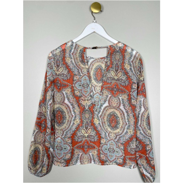 Prepair str. XS <br/> rødmønstret bluse - Image 3
