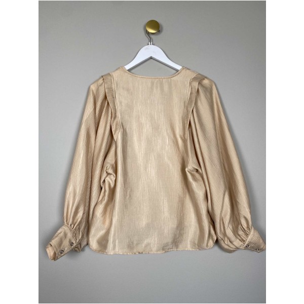 Co'Couture str. XS <br/> lys bluse med lynlås - Image 2