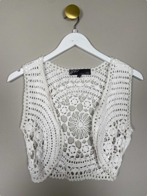 NÜ str. S <br/> hæklet vest