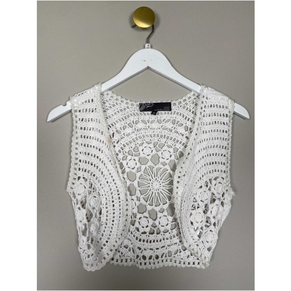 NÜ str. S <br/> hæklet vest
