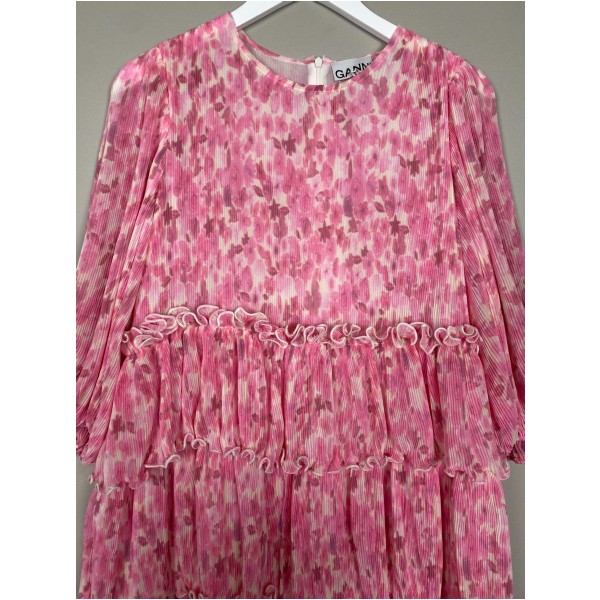 Ganni str. 38 <br/> pink mønstret kjole - Image 2