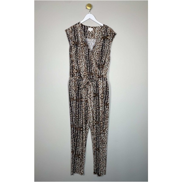 Dranella str. L <br/> buksedragt i leopard mønster