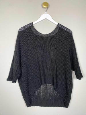 Sort strikket bluse str. M